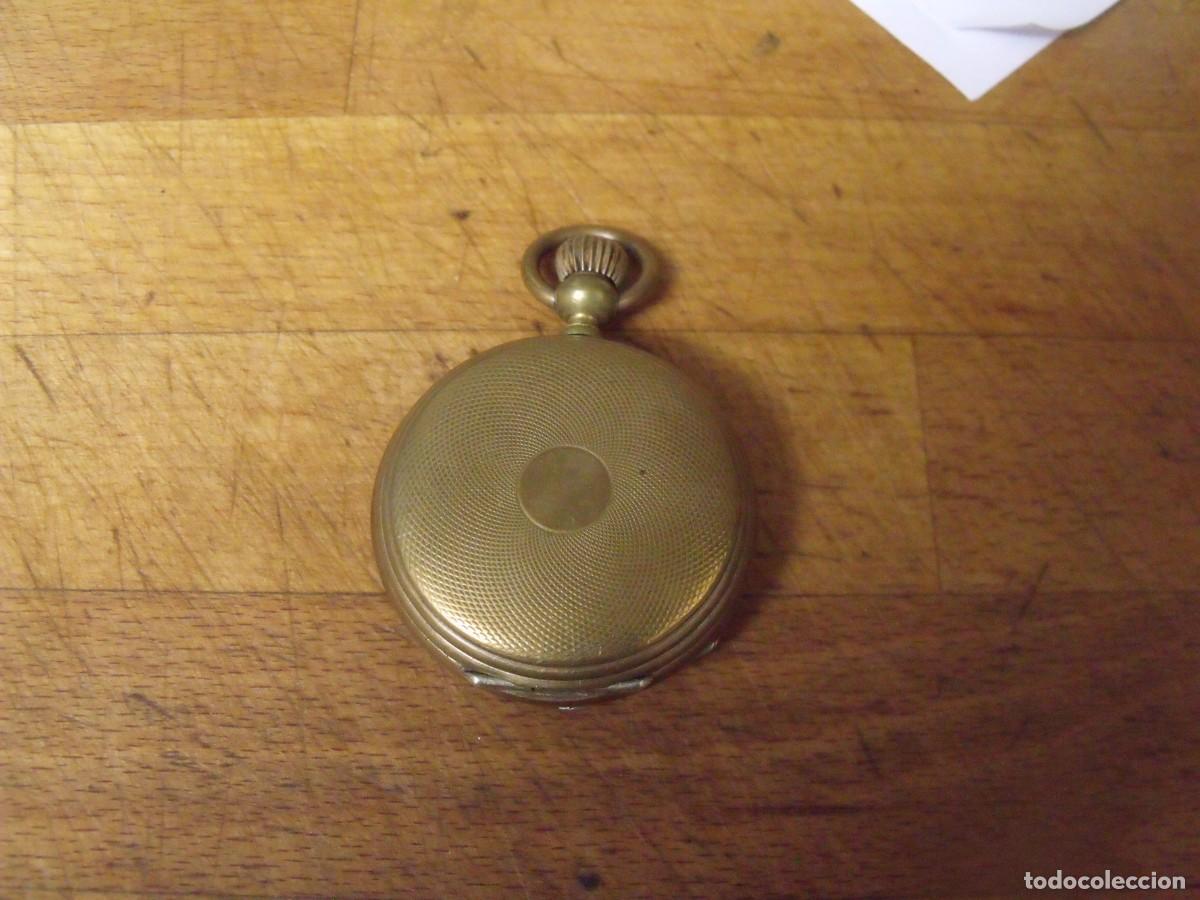 Relojes de bolsillo: caja saboneta en metal dorado-lote 259-98