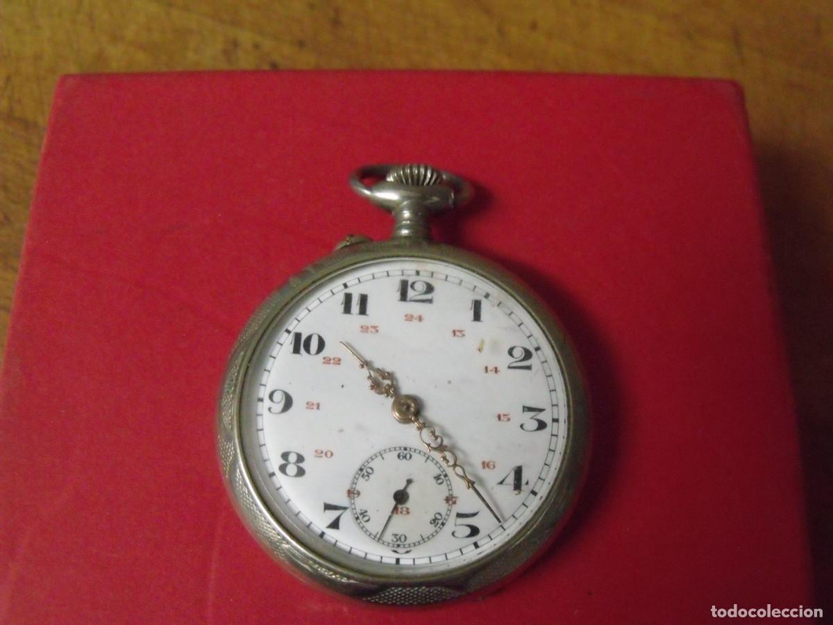 Relojes de bolsillo: ANTIGUO RELOJ BOLSILLO EN ARGENTAN-A A&Ntilde;O 1910-LOTE 259-98-FUNCIONA