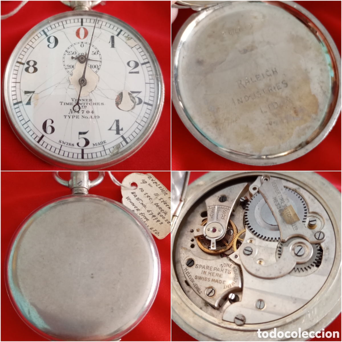 Relojes de bolsillo: Excelsior Park Venner Raleigh Industries 56mm Restaurar o piezas Cron&oacute;metro mec&aacute;nico precisi&oacute;n