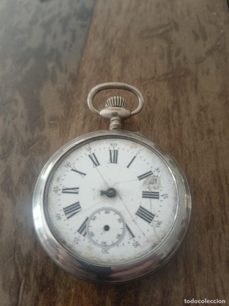 Taschenuhren: Montre homme &agrave; gousset ancienne fonctionne manque aiguilles 50 mm