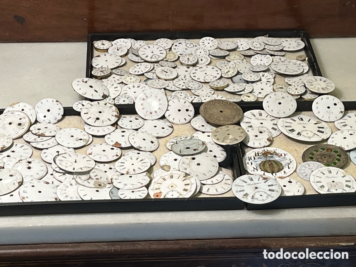 Relojes de bolsillo: Gran lote de Esferas para reloj de bolsillo