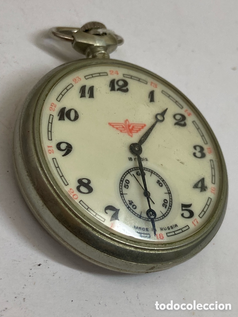 Rel&oacute;gios de bolso: Reloj de bolsillo Molnija vintage de fabricaci&oacute;n sovi&eacute;tica