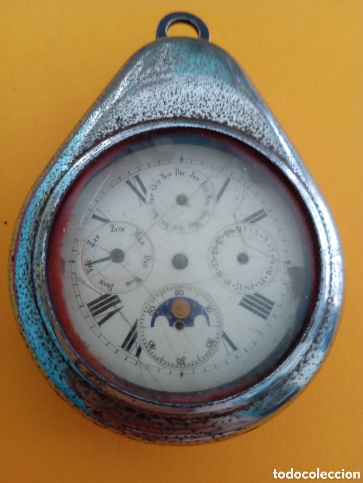 Relojes de bolsillo: Desguace fase lunar reloj de bolsillo calendario flamenco y chichonera. Para piezas
