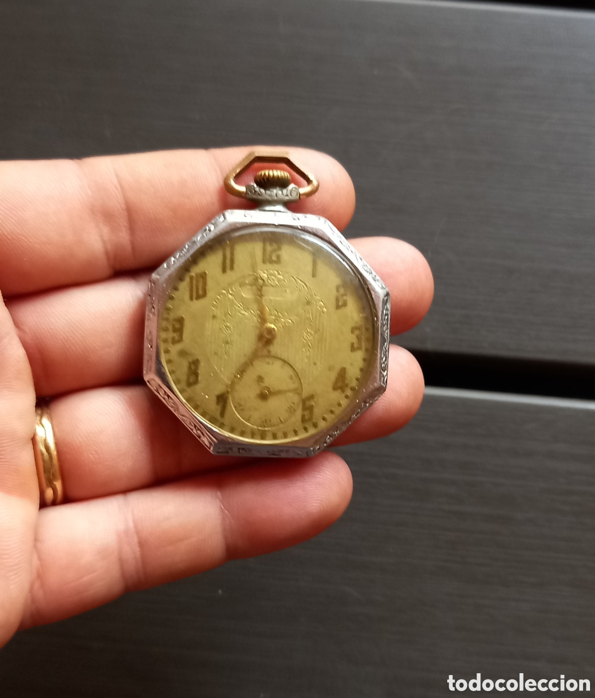 Relojes de bolsillo: PRECIOSO Y ANTIGUO RELOJ DE BOLSILLO OCTAGONAL