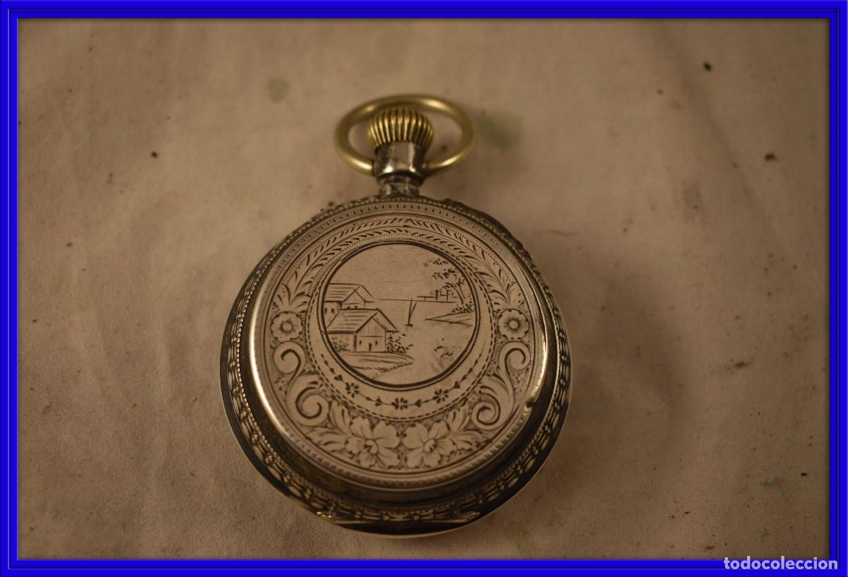 Relojes de bolsillo: RELOJ DE BOLSILLO PERRIN.LOCLE DE PLATA FUNCIONANDO