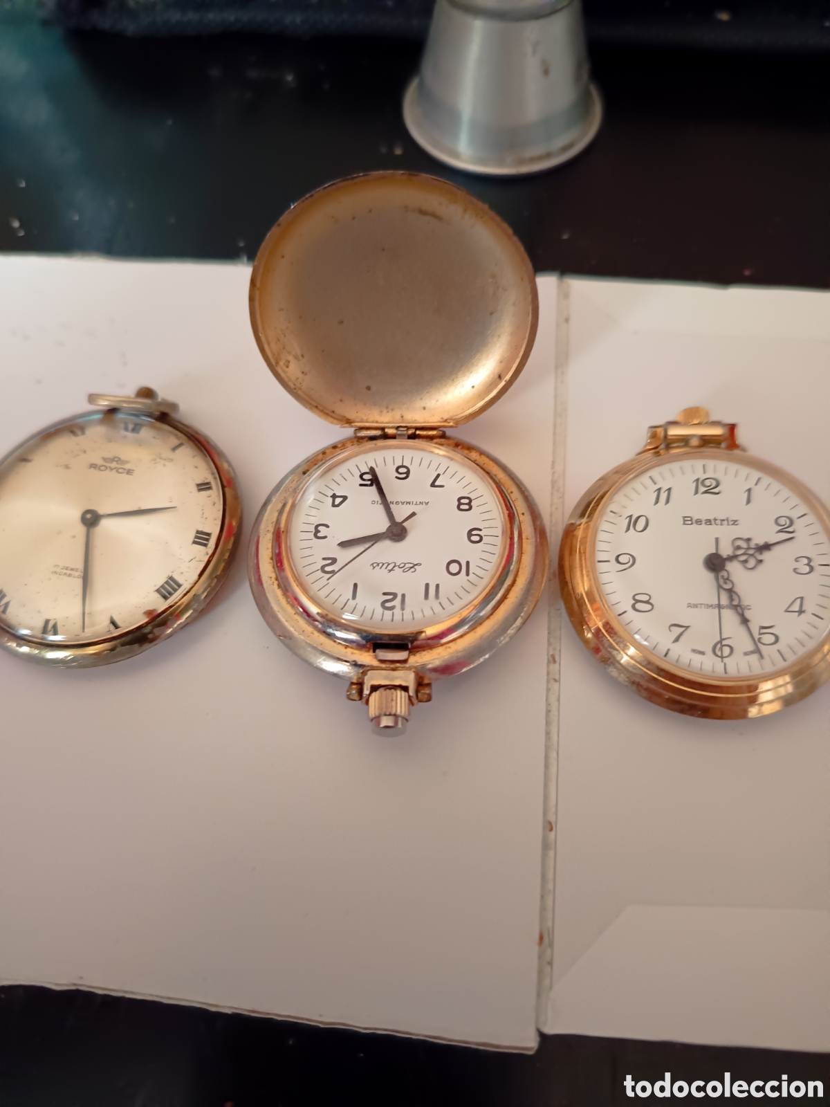 Relojes de bolsillo: 3 relojes de bolsillo de cuerda funcionando