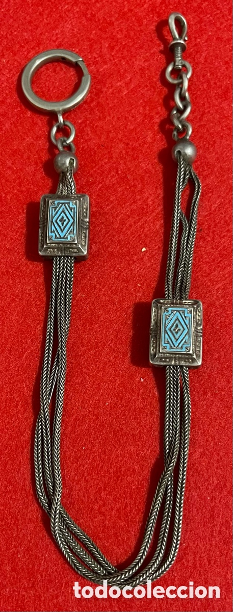Relojes de bolsillo: Antigua Chatelaine o leontina para Reloj De Bolsillo. Finales siglo XIX.