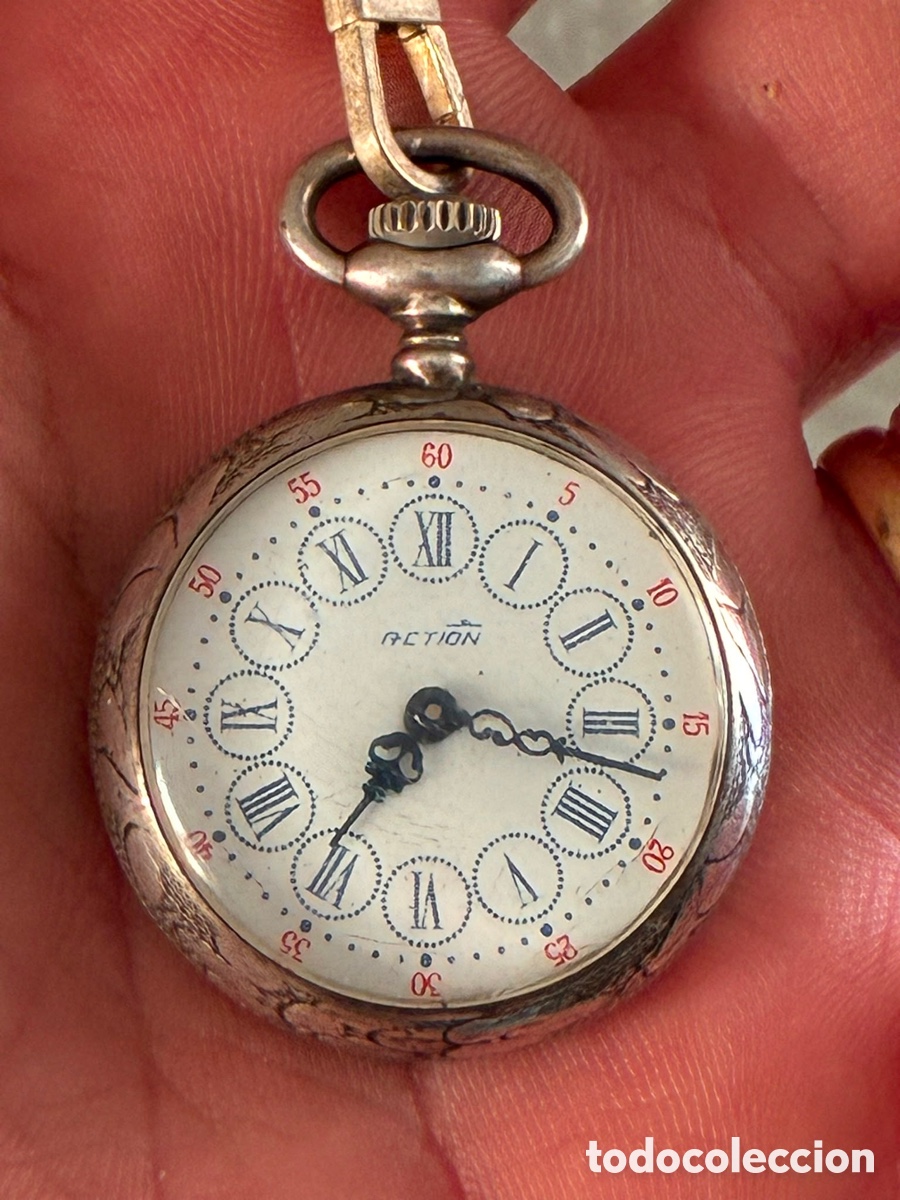 Relojes de bolsillo: Reloj bolsillo plata 0925 funcionando