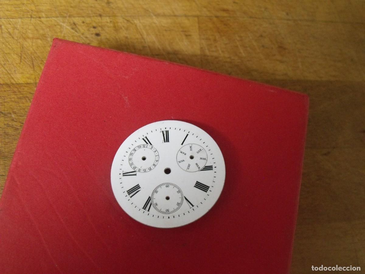 Relojes de bolsillo: ANTIGUA ESFERA NUEVA EN PORCELANA PARA RELOJ BOLSILLO-CALENDARIO-A&Ntilde;O 1910-LOTE 259-98