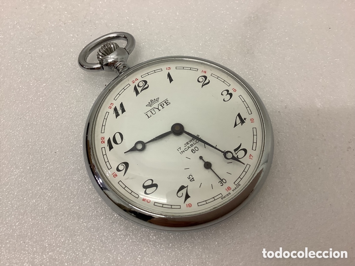 Relojes de bolsillo: RELOJ DE BOLSILLO SUIZO LUYPE LEPINE AUTOMATICO 17 RUBIS INCABLOC