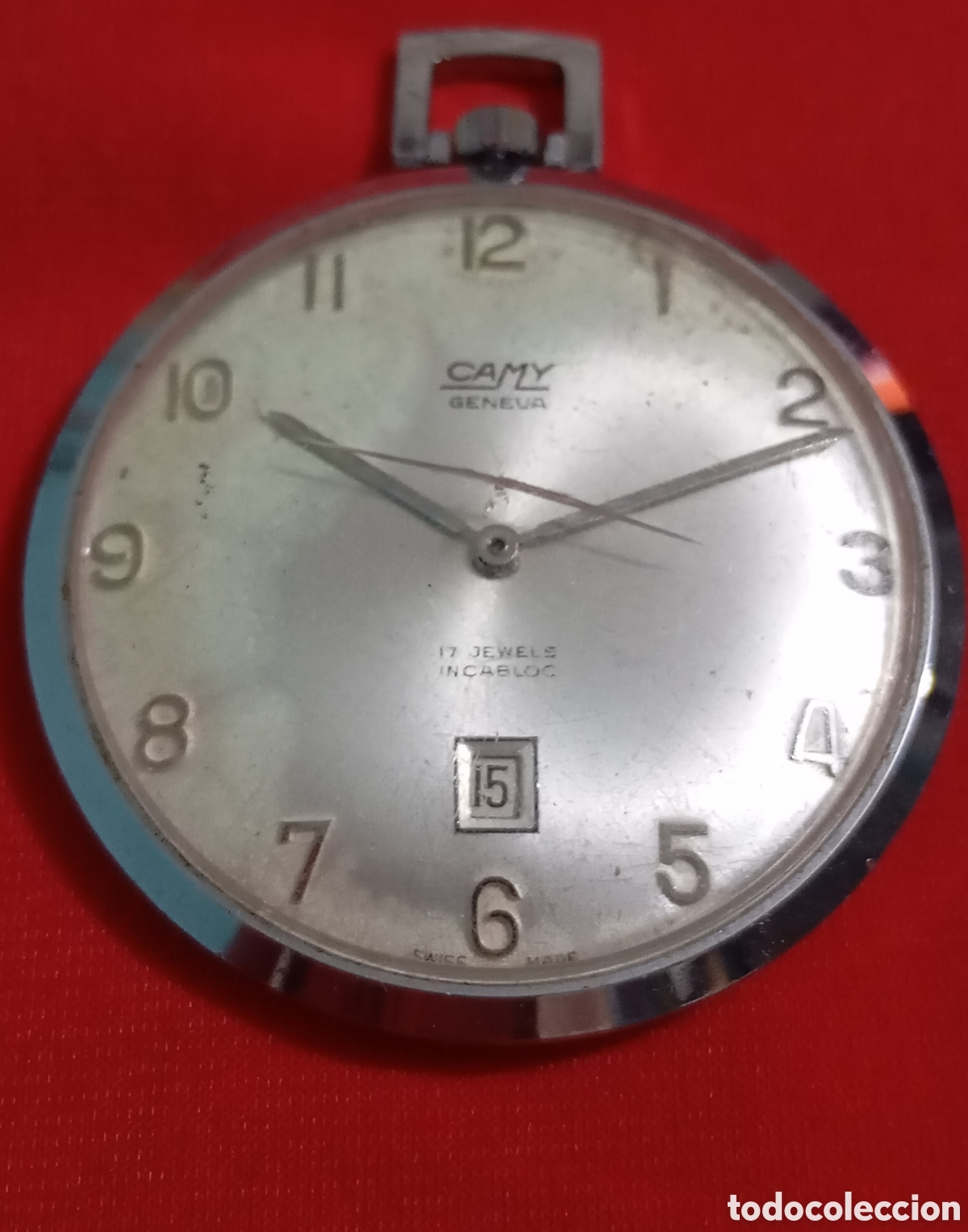 Relojes de bolsillo: Reloj Suizo Camy Extraplano Calendario # geneva de bolsillo mec&aacute;nico 17 Jewels Incabloc