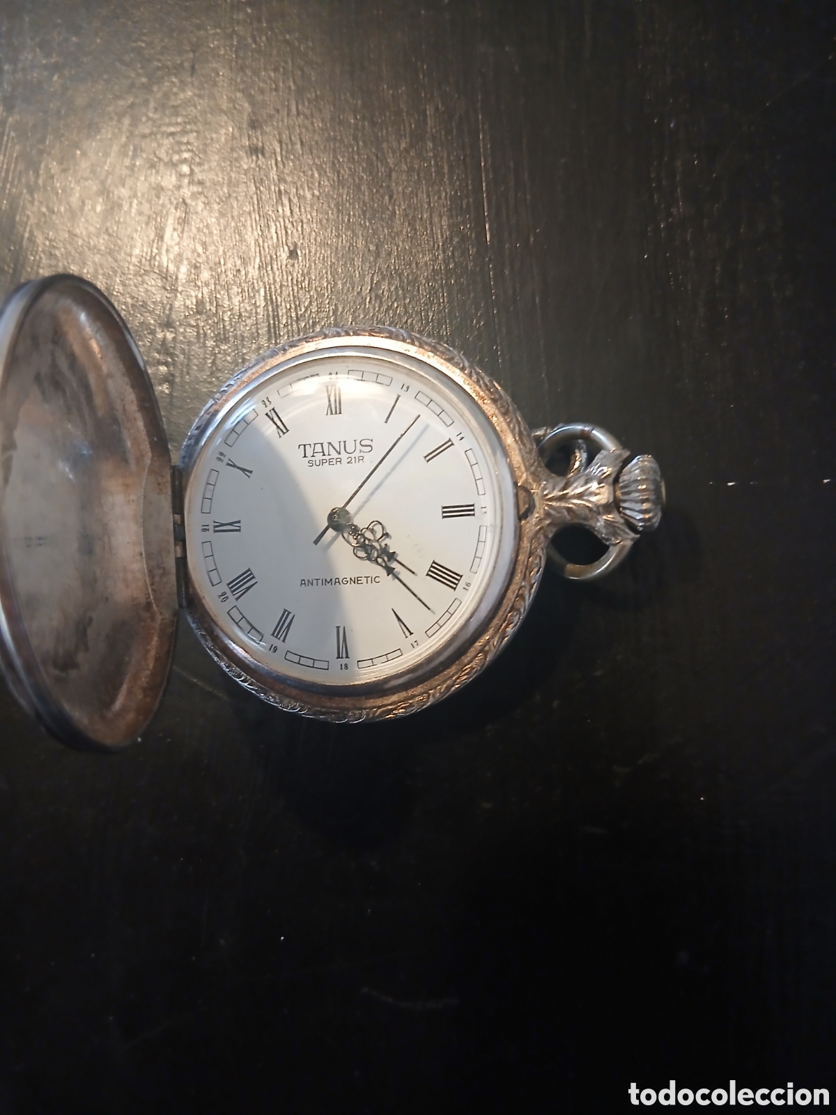Relojes de bolsillo: Reloj de bolsillo TANUS Super 21R. No funciona. La corona gira, pero el reloj no arranca. Se vende p
