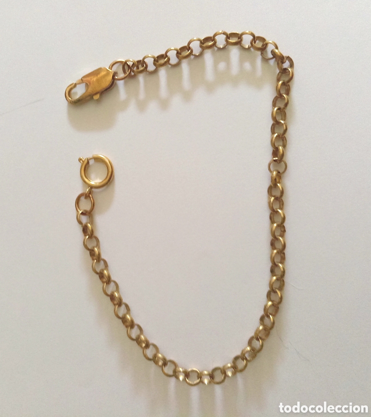 Relojes de bolsillo: Leontina Cadena para reloj de bolsillo de eslabones cruzados color oro viejo oscuro cierre de muelle