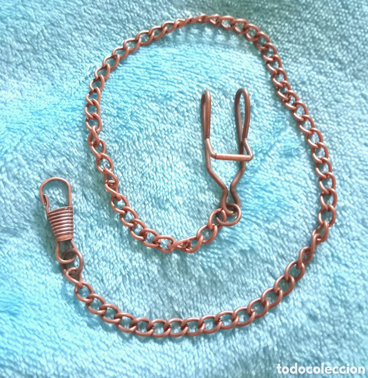 Relojes de bolsillo: Leontina, cadena de eslabones para reloj de bolsillo color cobre. 38cm aprox largo Muy bonita
