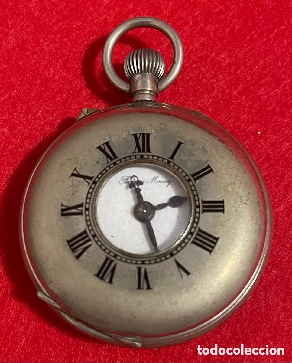 Relojes de bolsillo: Antiguo Reloj De Bolsillo, de 3 tapas, de los de cazador, ojo de buey. Funcionando