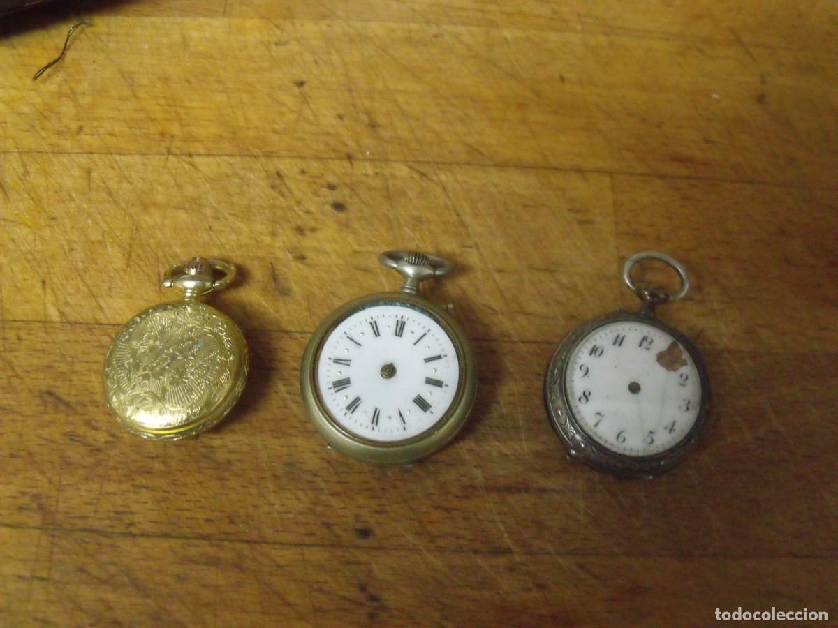 Relojes de bolsillo: 3 ANTIGUOS RELOJES BOLSILLO O COLGAR-2 PLATA-LOTE 259-99