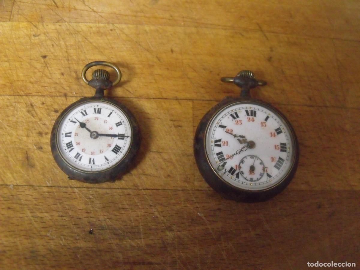 Relojes de bolsillo: 2 relojes antiguos de bolsillo-lote 259-99