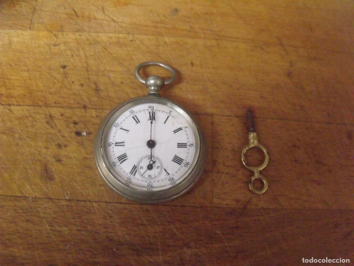Relojes de bolsillo: antiguo reloj bolsillo en argentan- a&ntilde;o 1880-lote 259-99-FUNCIONA