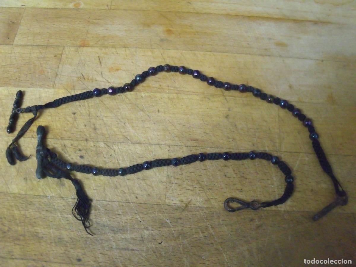 Relojes de bolsillo: 2 ORIGINALISIMAS LEONTINAS EN CORDONCILLO Y AZABACHE RELOJES BOLSILLO ANTIGUOS-A&Ntilde;O 1890-LOTE 259-98