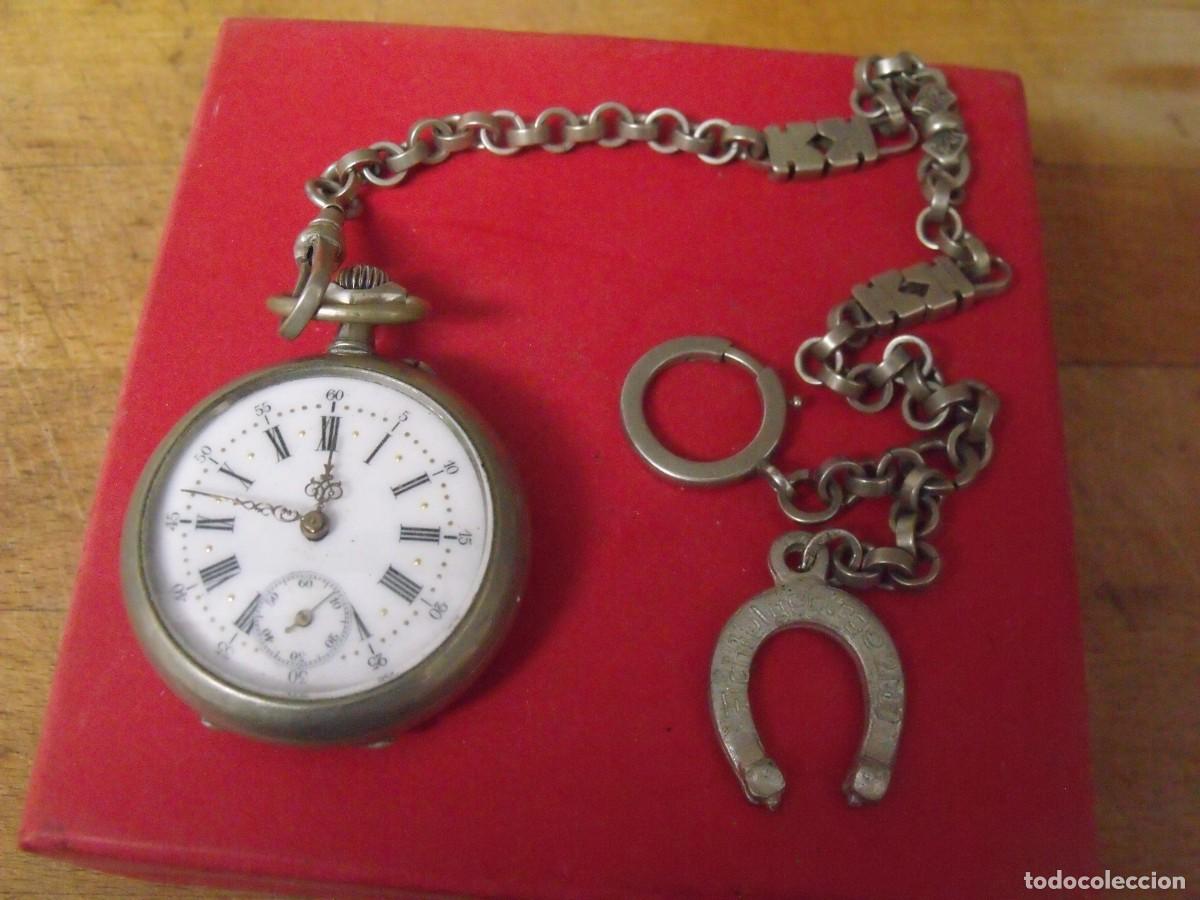 Relojes de bolsillo: ANTIGUO RELOJ BOLSILLO EN ARGENTAN-A&Ntilde;O 1910-LEONTINA ART-DECO EPOCA-LOTE 259-98-FUNCIONA