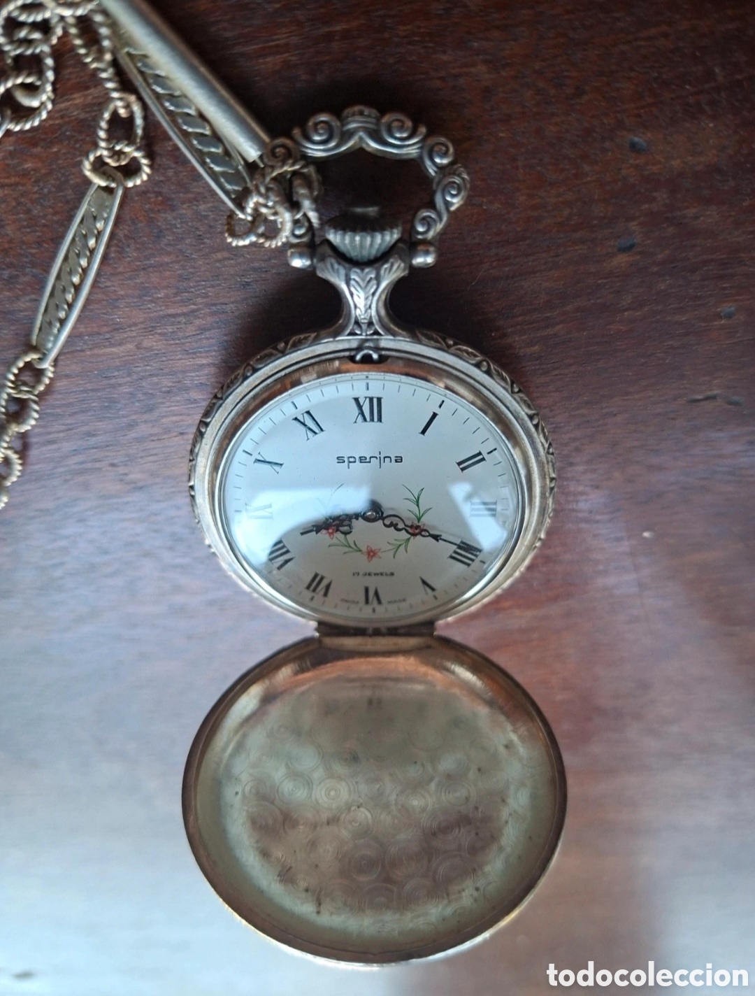 Relojes de bolsillo: Sperina Fickur Silver 17 Jewels Jaktmotiv - Prata