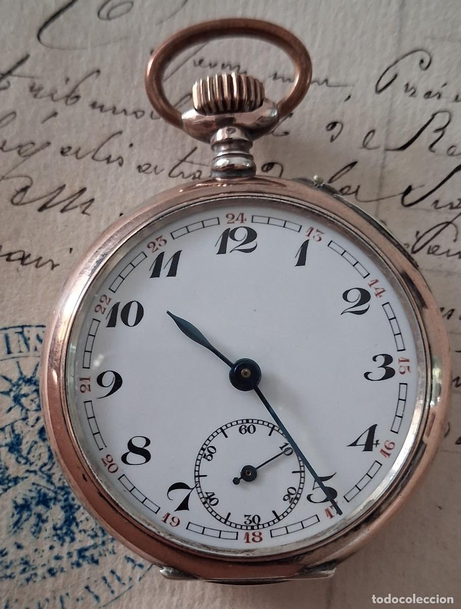 Relojes de bolsillo: ANTIGUO RELOJ DE BOLSILLO EN CAJA DE PLATA-( FUNCIONANDO MUY BIEN).