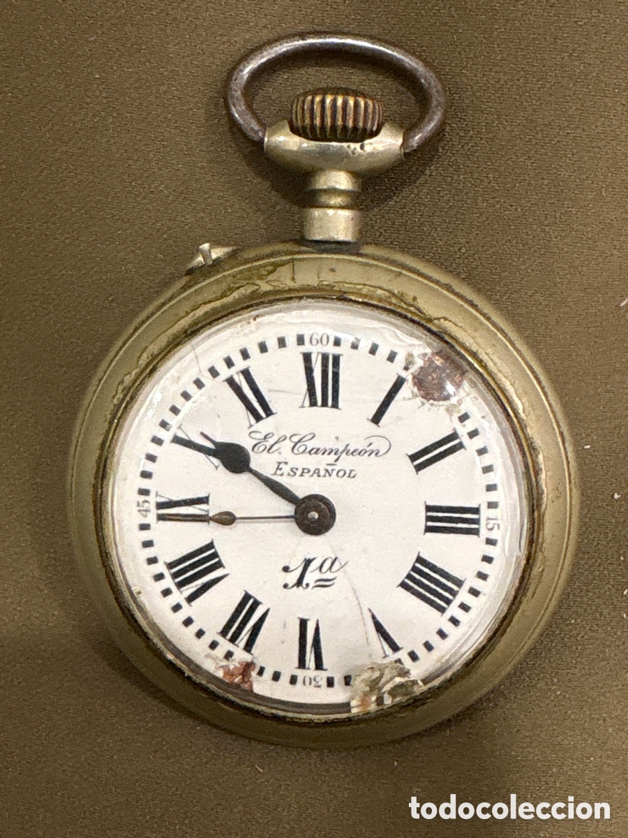 Relojes de bolsillo: ANTIGUO RELOJ DE BOLSILLO EL CAMPEON ESPA&Ntilde;OL , 1&ordf;*PARA PIEZAS O REPARAR*,56mm de di&aacute;metro