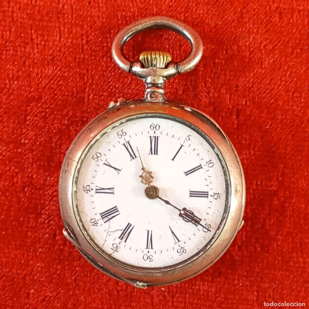 Relojes de bolsillo: PRECIOSO RELOJ DE BOLSILLO CON CAJA DE PLATA C. 1900 - RELOJ MONJA - SE DESCONOCE ESTADO / 3226