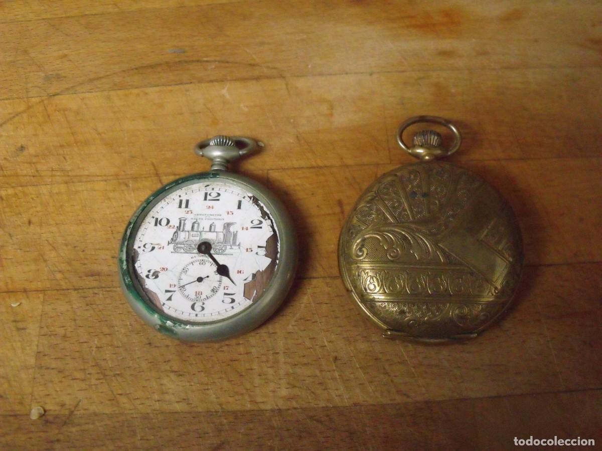 Relojes de bolsillo: 2 RELOJES ANTIGUOS DE BOLSILLO PARA RESTAURAR-LOTE 259-100