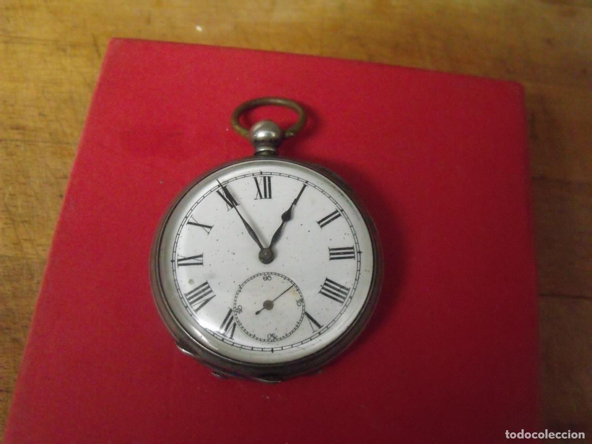 Relojes de bolsillo: ANTIGUO RELOJ BOLSILLO EN PLATA PUNZONADA-A&Ntilde;O 1880-LOTE 259-100