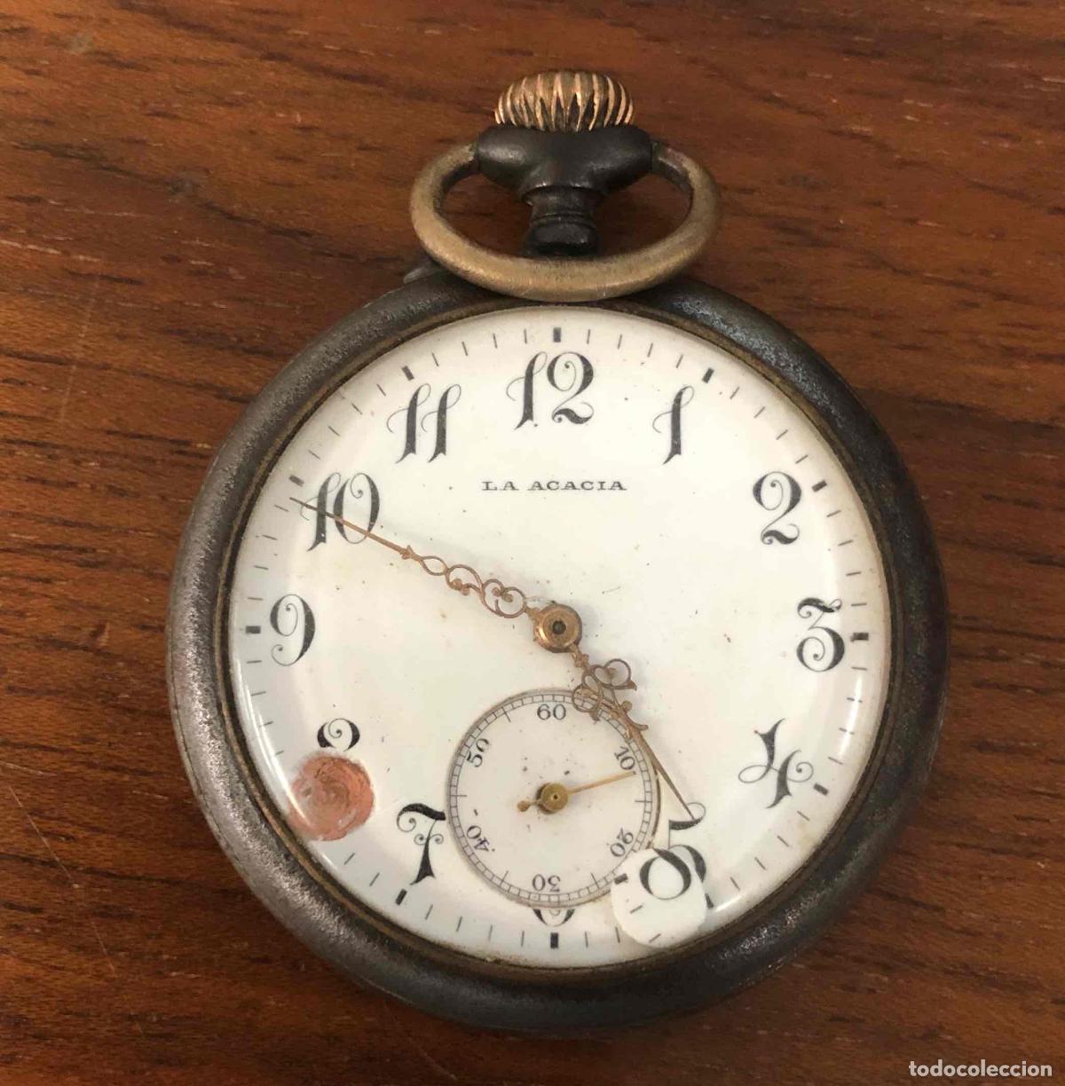 Relojes de bolsillo: RELOJ DE BOLSILLO LA ACACIA. MAQUINARIA LONGINES. NO FUNCIONA