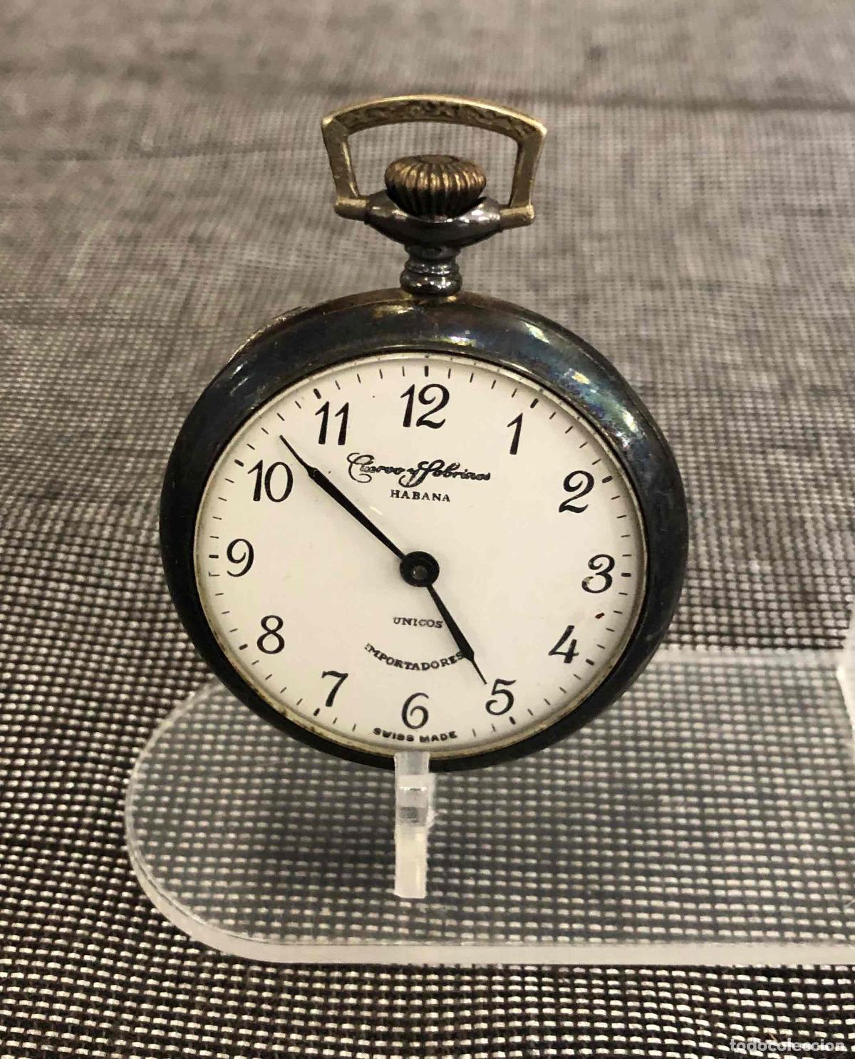 Relojes de bolsillo: RELOJ DE BOLSILLO CUERVO SOBRINOS, LA HABANA. CUBA. NO FUNCIONA, PLATA 0,900