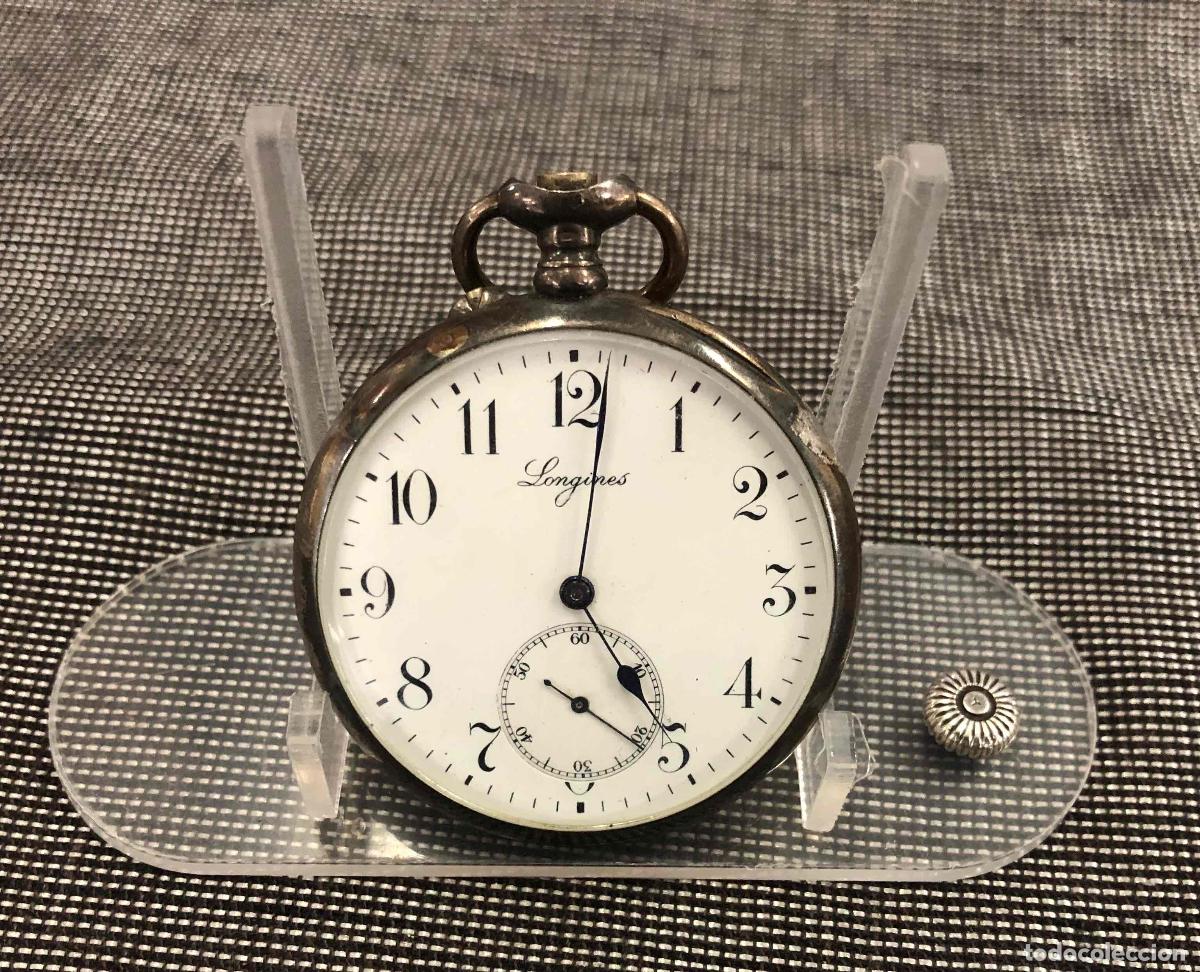Relojes de bolsillo: RELOJ DE BOLSILLO LONGINES. NO FUNCIONA. SUELTA LA CORONA, PLATA 0,900. INICIALES GRABADAS