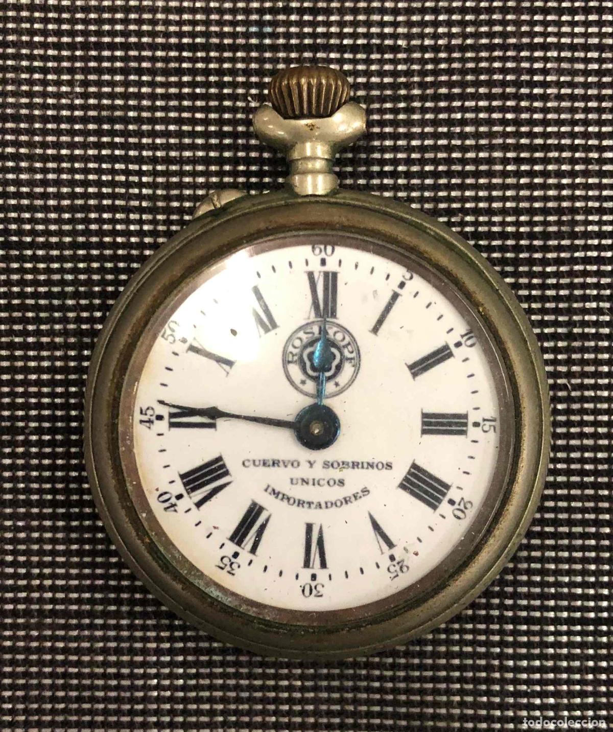 Relojes de bolsillo: RELOJ DE BOLSILLO ROSKOPF. CUERVO Y SOBRINOS UNICOS IMPORTADORES. NO FUNCIONA