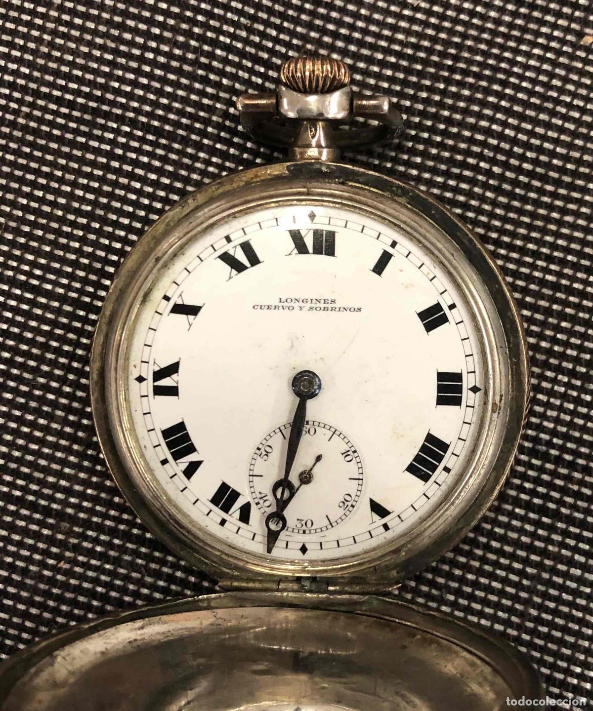 Relojes de bolsillo: RELOJ DE BOLSILLO LONGINES CUERVO Y SOBRINOS. PLATA 0,900. NO FUNCIONA