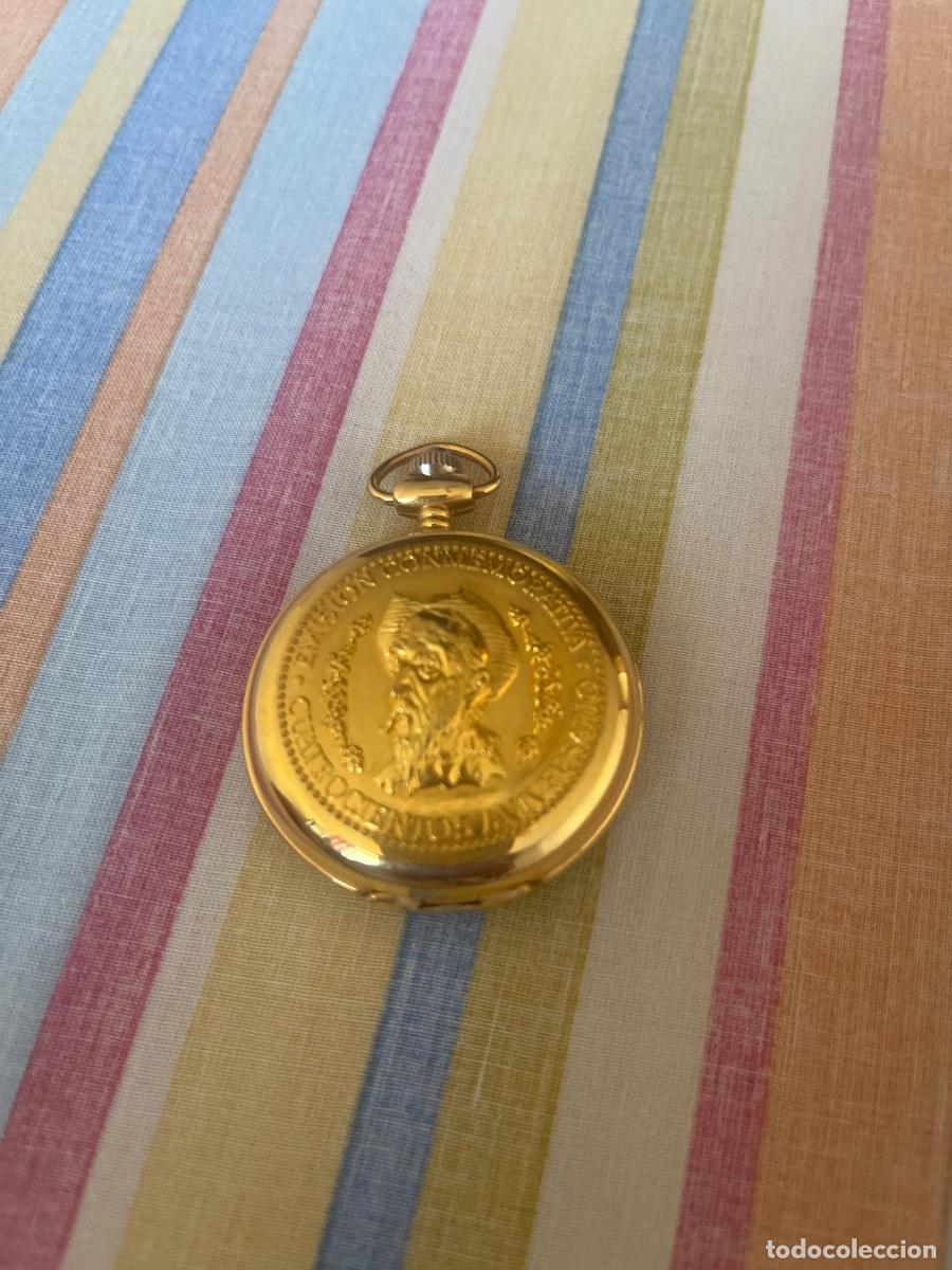 Relojes de bolsillo: Reloj de bolsillo conmemorativo Don Quijote 400 aniversario dorado