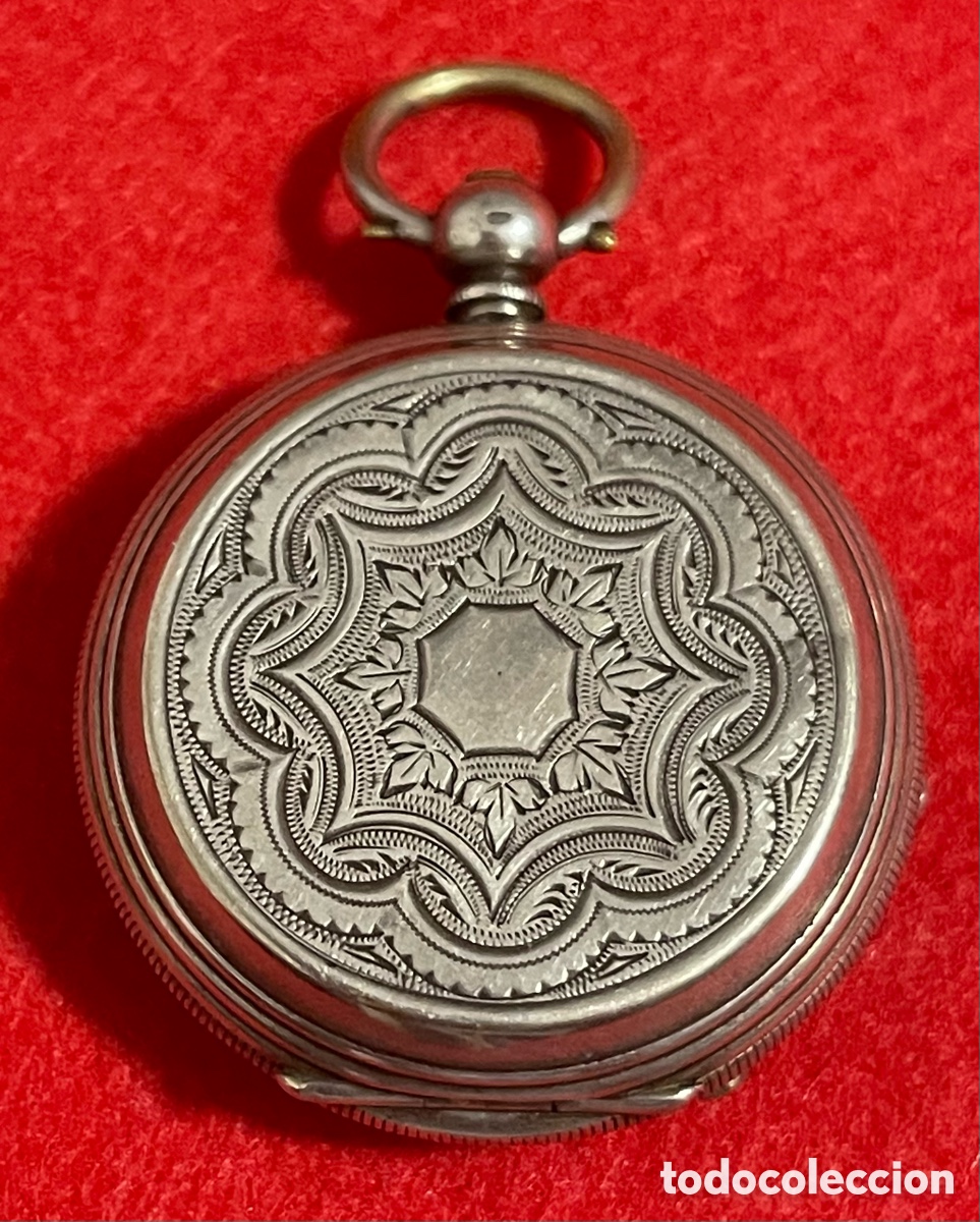 Relojes de bolsillo: Antiguo Reloj De Bolsillo, de 3 tapas en Plata de ley contrastada. Funcionando