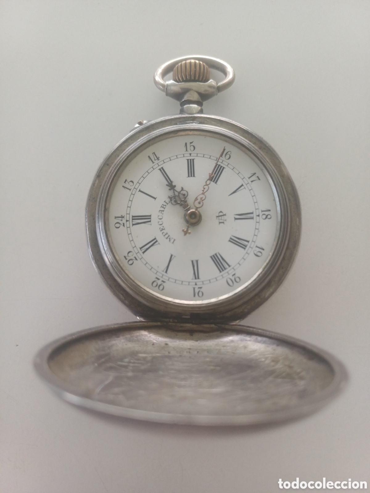 Relojes de bolsillo: Antiguo reloj de bolsillo MARCA IMPECCABLE plata 800