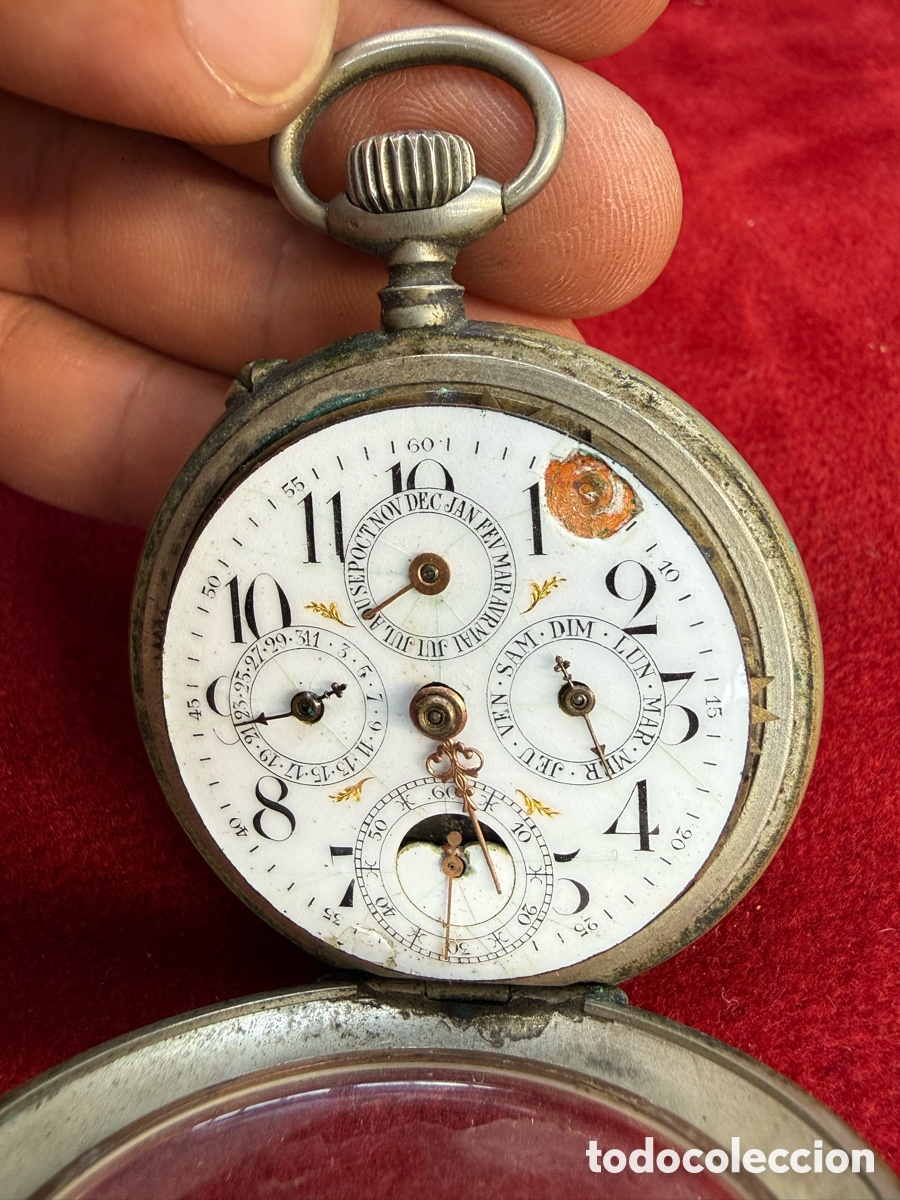 Taschenuhren: Espectacular reloj bolsillo estilo Lepine(Fase lunar)!