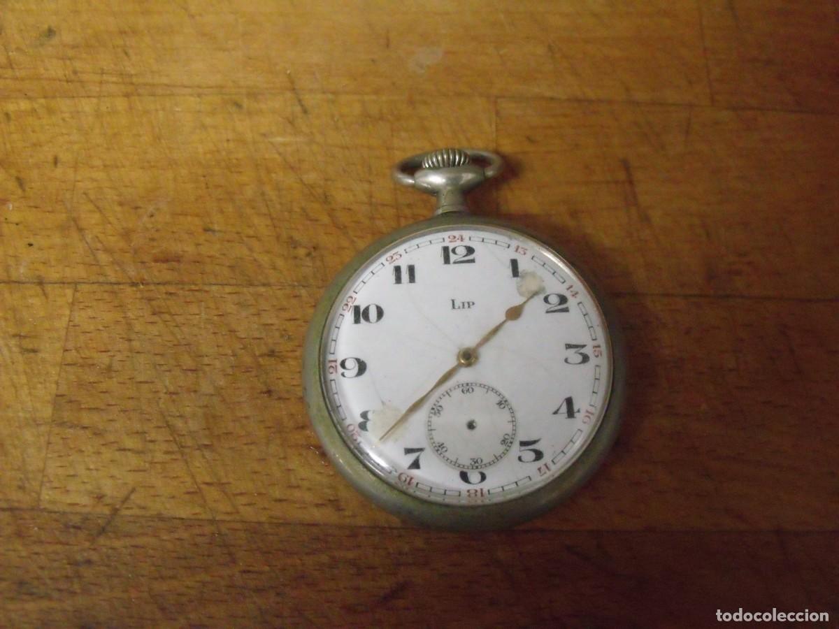 Relojes de bolsillo: ANTIGUO RELOJ BOLSILLO EN ARGENTAN- LIP-A&Ntilde;O 1920-LOTE 259-100-FUNCIONA