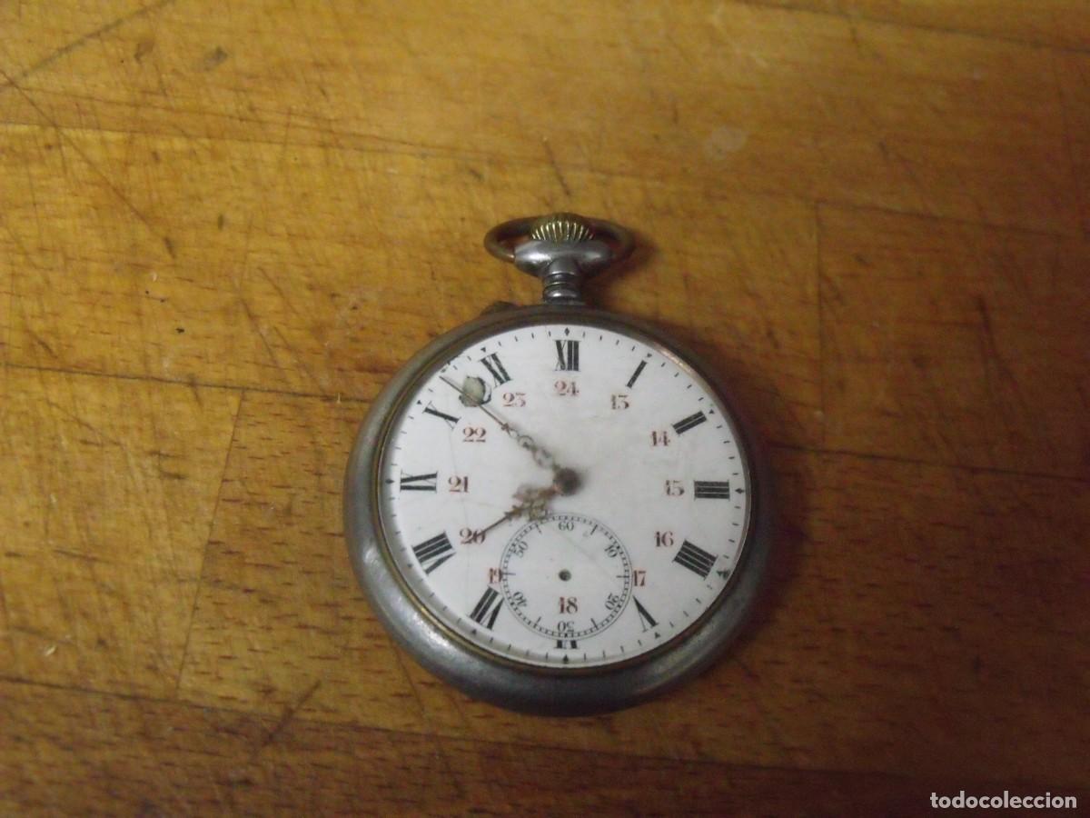Relojes de bolsillo: ANTIGUO RELOJ BOLSILLO EN METAL-A&Ntilde;O 1920-LOTE 259-100-FUNCIONA