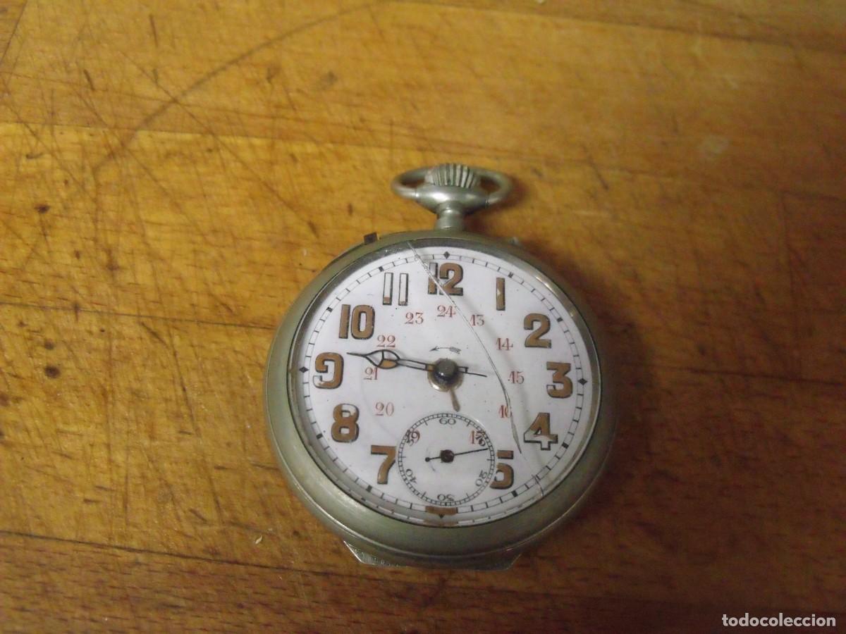 Relojes de bolsillo: ANTIGUO RELOJ BOLSILLO MILITAR EN ARGENTAN-DESPERTADOR-A&Ntilde;O 1915-LOTE 259-100-FUNCIONA