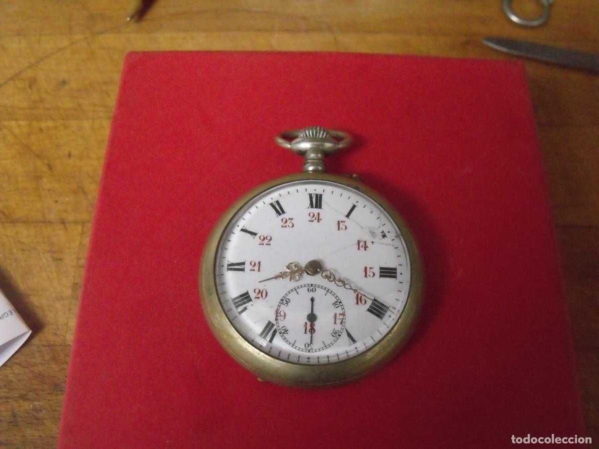 Relojes de bolsillo: ANTIGUO RELOJ BOLSILLO EN ARGENTAN-A&Ntilde;O 1920-LOTE 259-100-FUNCIONA
