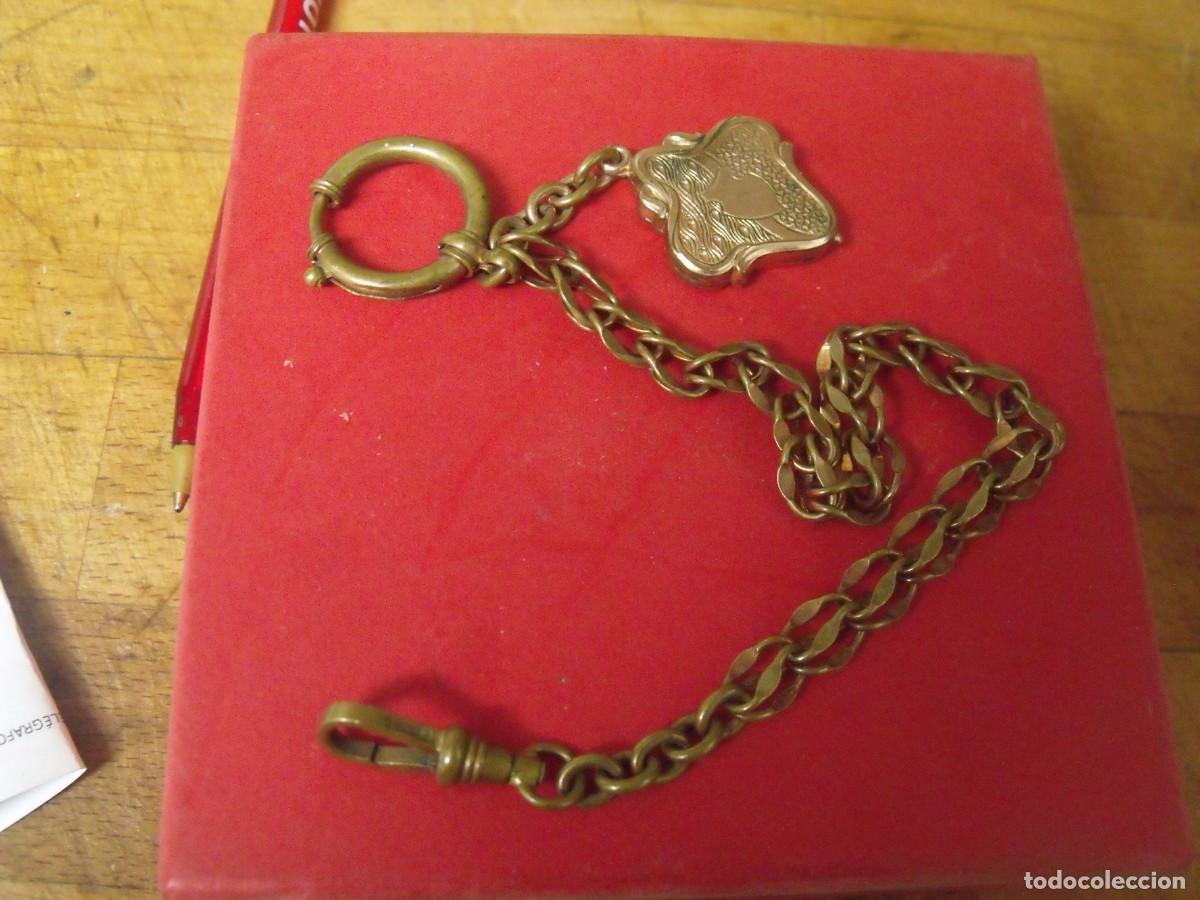 Relojes de bolsillo: ANTIGUA LEONTINA ART-DECO DORADA CON COLGANTE-A&Ntilde;O 1910-LOTE 259-100