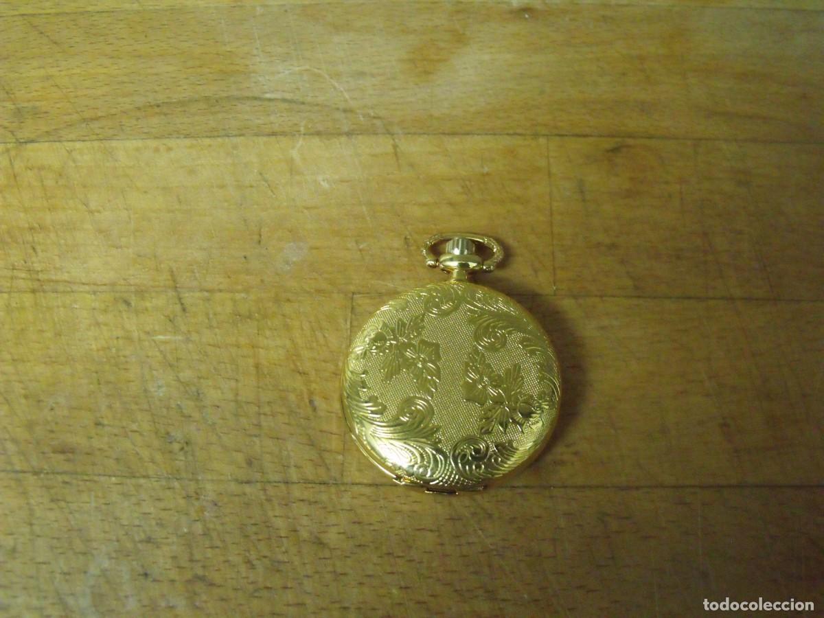 Relojes de bolsillo: reloj dorado tipo saboneta de bolsillo maquinaria de cuarzo-a&ntilde;os 90-lote 259-100
