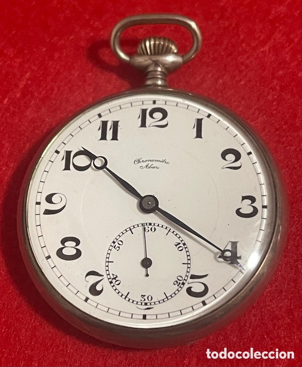 Relojes de bolsillo: Antiguo Reloj De Bolsillo en plata de ley contrastada.