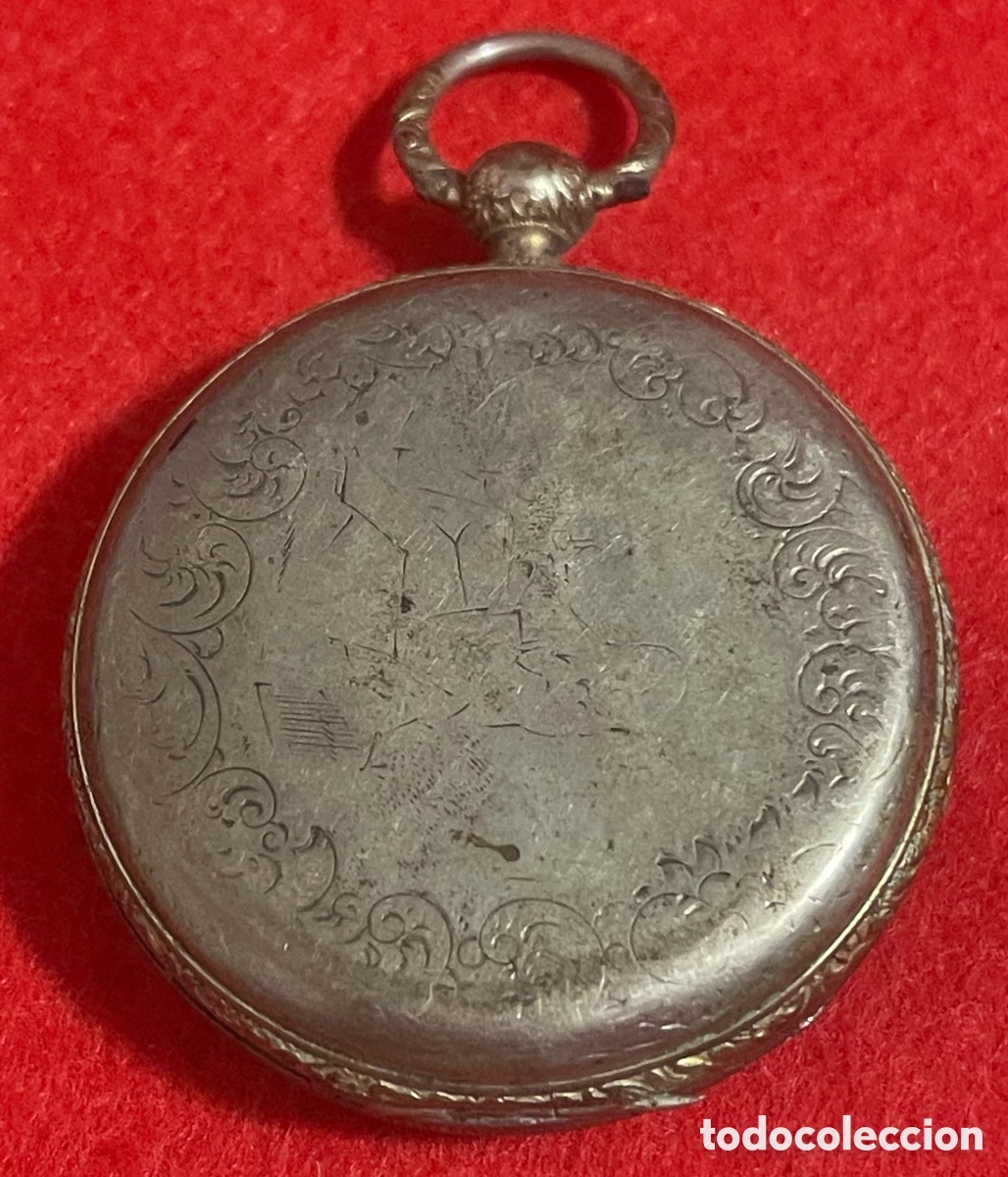 Relojes de bolsillo: Antigua Reloj De Bolsillo, de 3 tapas en plata de ley