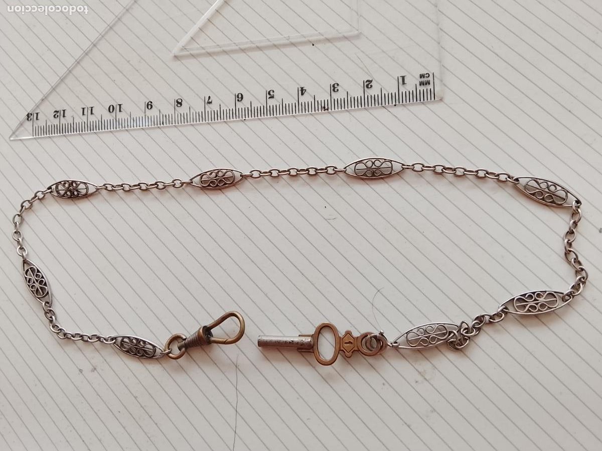 Relojes de bolsillo: Leontina para reloj de bolsillo, con llave