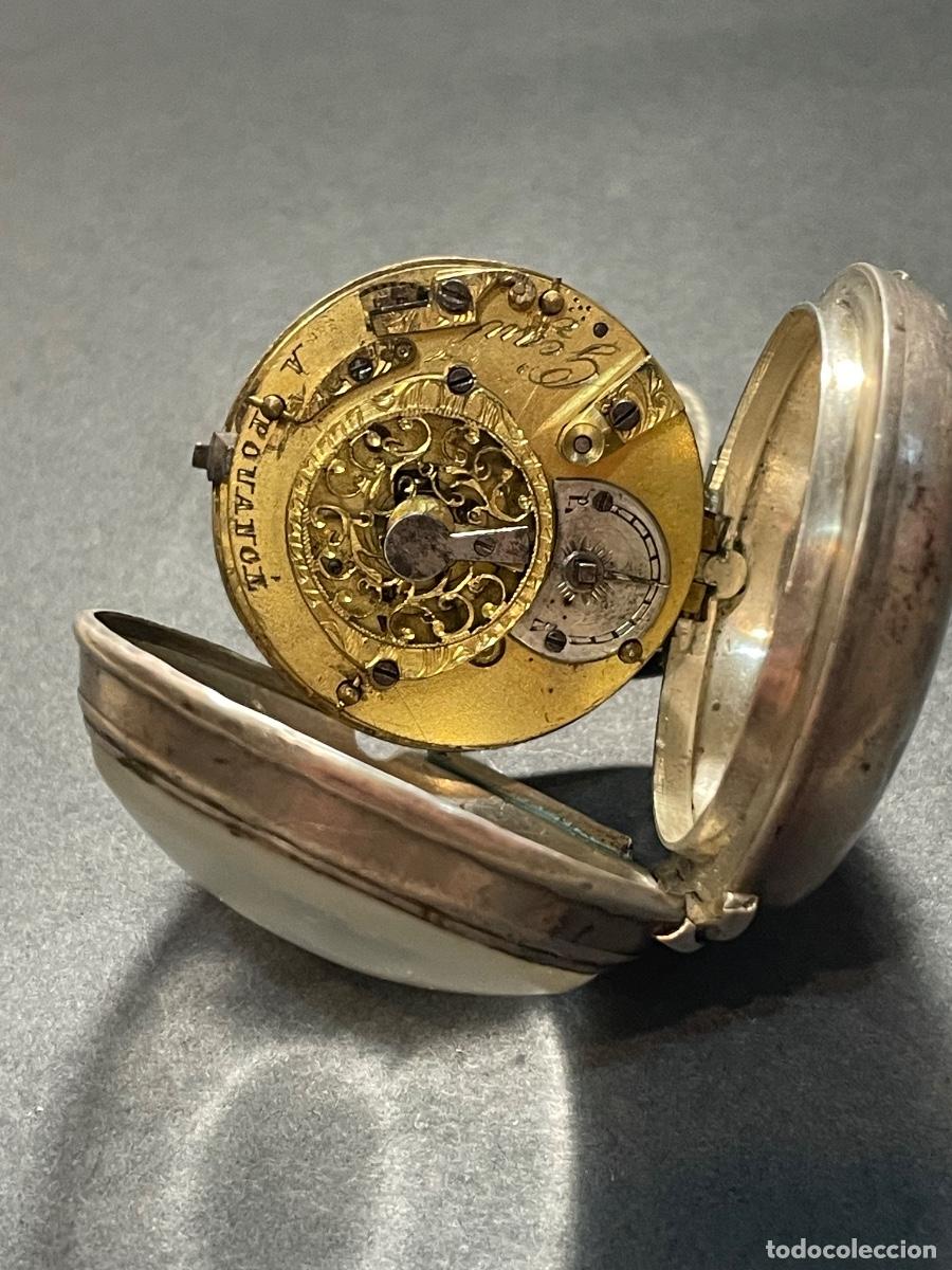 Relojes de bolsillo: ANTIGUO RELOJ CATALINO DE PLATA , S.XVIII-XIX FRANCES , FUNCIONANDO , GEGRRL A POUANOI , CONTRASTE
