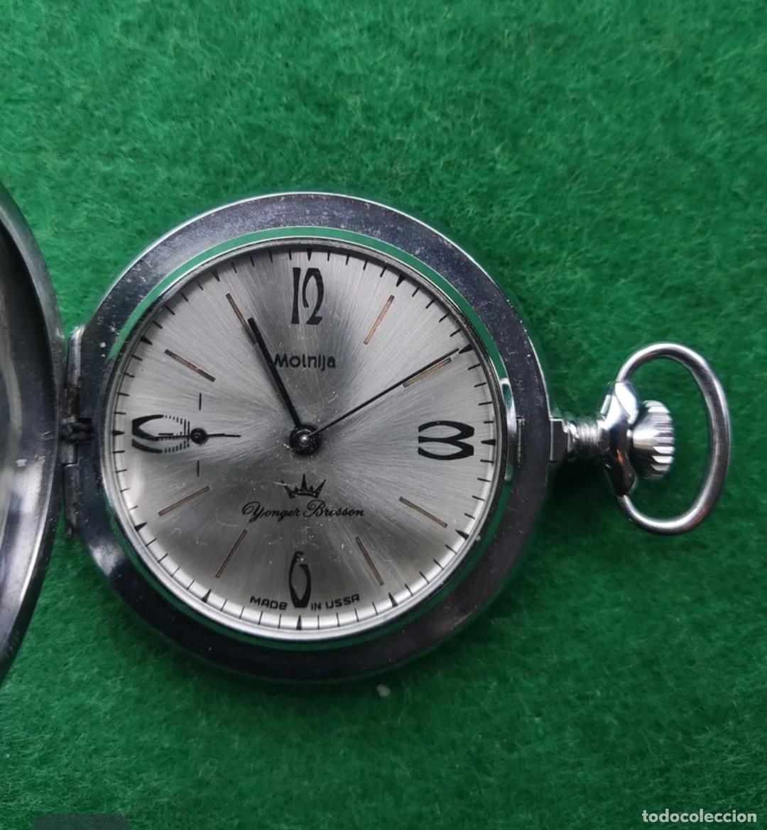 Relojes de bolsillo: Reloj de bolsillo a cuerda ruso Molnija